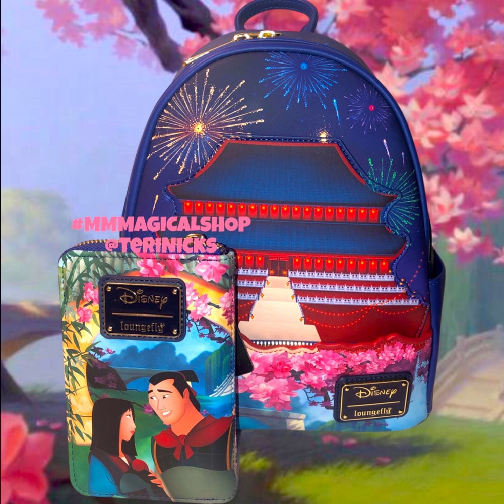 Disney Mulan Castle Series Light Up Mini Backpack and Matching Castle Wallet